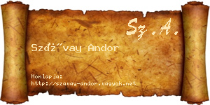 Szávay Andor névjegykártya