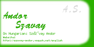 andor szavay business card
